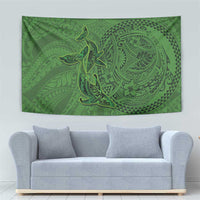 Hawaiian Whales Polynesian Art Motifs Tapestry Green Color LT03 - Polynesian Pride