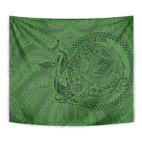 Hawaiian Whales Polynesian Art Motifs Tapestry Green Color LT03 - Polynesian Pride