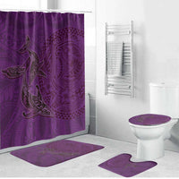 Hawaiian Whales Polynesian Art Motifs Bathroom Set Purple Color LT03 Bathroom Set (4 pcs) Purple - Polynesian Pride