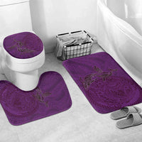 Hawaiian Whales Polynesian Art Motifs Bathroom Set Purple Color LT03 Mat Set Only (3 pcs) One Size Purple - Polynesian Pride