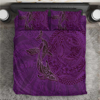 Hawaiian Whales Polynesian Art Motifs Bedding Set Purple Color LT03 Purple - Polynesian Pride