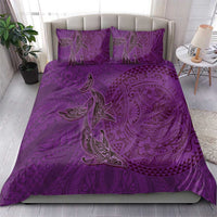 Hawaiian Whales Polynesian Art Motifs Bedding Set Purple Color LT03 - Polynesian Pride