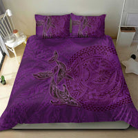 Hawaiian Whales Polynesian Art Motifs Bedding Set Purple Color LT03 - Polynesian Pride