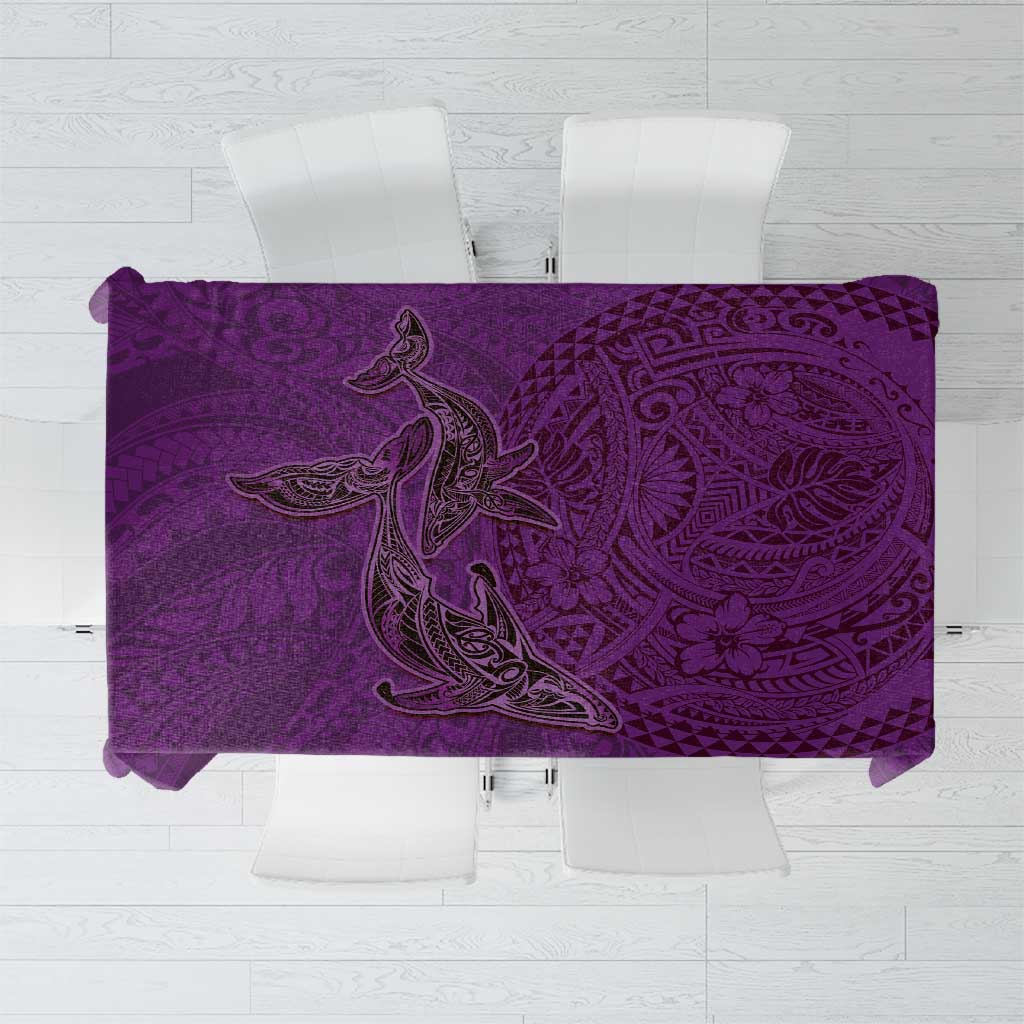 Hawaiian Whales Polynesian Art Motifs Tablecloth Purple Color LT03 Purple - Polynesian Pride