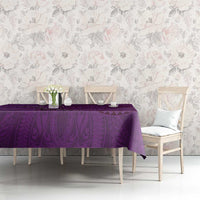 Hawaiian Whales Polynesian Art Motifs Tablecloth Purple Color LT03 - Polynesian Pride