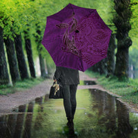 Hawaiian Whales Polynesian Art Motifs Umbrella Purple Color LT03 - Polynesian Pride