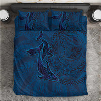 Hawaiian Whales Polynesian Art Motifs Bedding Set Blue Color LT03 Blue - Polynesian Pride