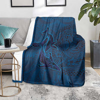 Hawaiian Whales Polynesian Art Motifs Blanket Blue Color LT03 - Polynesian Pride