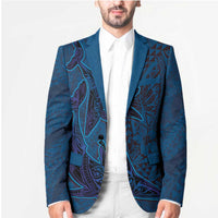 Hawaiian Whales Polynesian Art Motifs Blazer Blue Color LT03 - Polynesian Pride