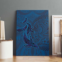 Hawaiian Whales Polynesian Art Motifs Canvas Wall Art Blue Color LT03 - Polynesian Pride