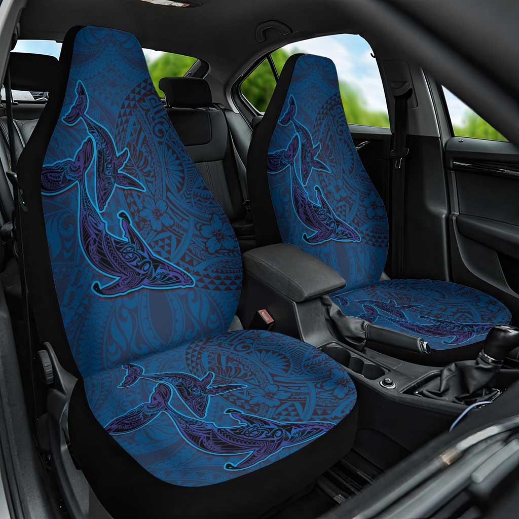 Hawaiian Whales Polynesian Art Motifs Car Seat Cover Blue Color LT03 One Size Blue - Polynesian Pride