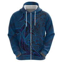 Hawaiian Whales Polynesian Art Motifs Hoodie Blue Color LT03 - Polynesian Pride