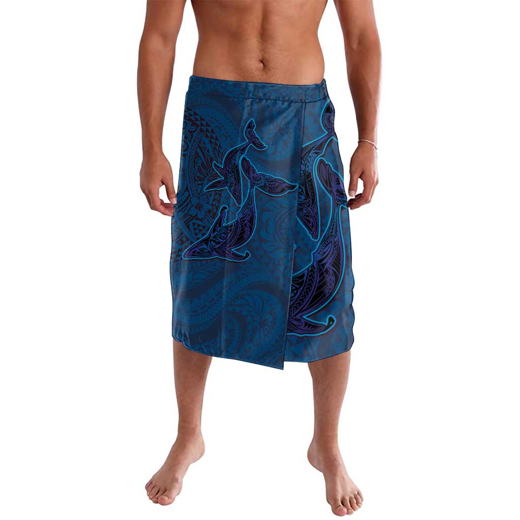 Hawaiian Whales Polynesian Art Motifs Lavalava Blue Color LT03 Blue - Polynesian Pride