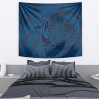 Hawaiian Whales Polynesian Art Motifs Tapestry Blue Color LT03 - Polynesian Pride