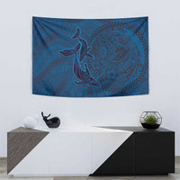 Hawaiian Whales Polynesian Art Motifs Tapestry Blue Color LT03 - Polynesian Pride