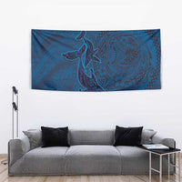 Hawaiian Whales Polynesian Art Motifs Tapestry Blue Color LT03 - Polynesian Pride