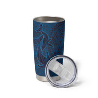 Hawaiian Whales Polynesian Art Motifs Tumbler Cup Blue Color LT03 - Polynesian Pride