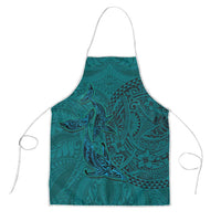 Hawaiian Whales Polynesian Art Motifs Apron Turquoise Color LT03 Turquoise - Polynesian Pride