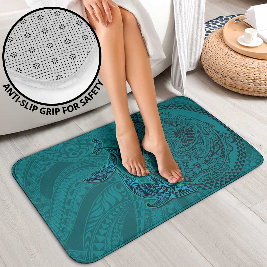 Hawaiian Whales Polynesian Art Motifs Bathroom Set Turquoise Color LT03 - Polynesian Pride