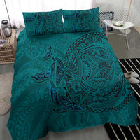 Hawaiian Whales Polynesian Art Motifs Bedding Set Turquoise Color LT03 - Polynesian Pride