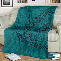 Hawaiian Whales Polynesian Art Motifs Blanket Turquoise Color LT03 - Polynesian Pride