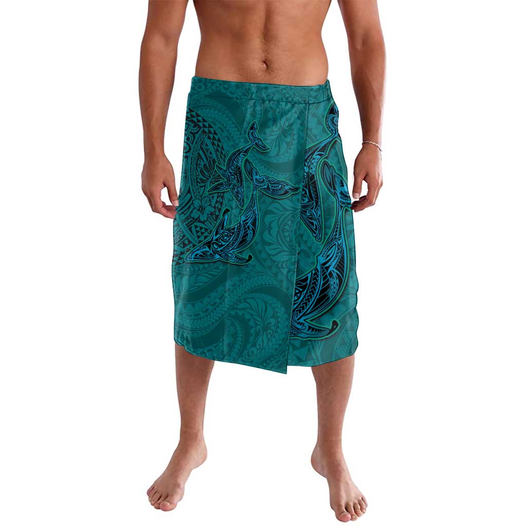 Hawaiian Whales Polynesian Art Motifs Lavalava Turquoise Color LT03 Turquoise - Polynesian Pride