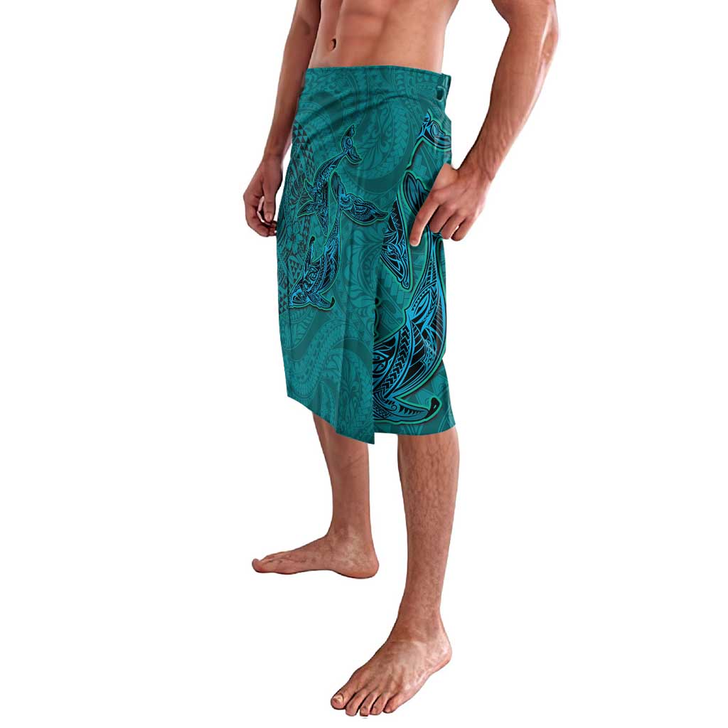 Hawaiian Whales Polynesian Art Motifs Lavalava Turquoise Color LT03 - Polynesian Pride
