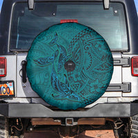 Hawaiian Whales Polynesian Art Motifs Spare Tire Cover Turquoise Color LT03 Turquoise - Polynesian Pride