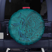 Hawaiian Whales Polynesian Art Motifs Spare Tire Cover Turquoise Color LT03 No hole Turquoise - Polynesian Pride