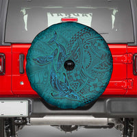 Hawaiian Whales Polynesian Art Motifs Spare Tire Cover Turquoise Color LT03 - Polynesian Pride