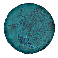 Hawaiian Whales Polynesian Art Motifs Spare Tire Cover Turquoise Color LT03 - Polynesian Pride