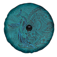 Hawaiian Whales Polynesian Art Motifs Spare Tire Cover Turquoise Color LT03 - Polynesian Pride