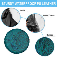 Hawaiian Whales Polynesian Art Motifs Spare Tire Cover Turquoise Color LT03 - Polynesian Pride