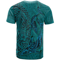 Hawaiian Whales Polynesian Art Motifs T Shirt Turquoise Color LT03 - Polynesian Pride