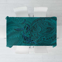 Hawaiian Whales Polynesian Art Motifs Tablecloth Turquoise Color LT03 Turquoise - Polynesian Pride