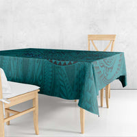 Hawaiian Whales Polynesian Art Motifs Tablecloth Turquoise Color LT03 - Polynesian Pride
