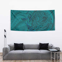 Hawaiian Whales Polynesian Art Motifs Tapestry Turquoise Color LT03 - Polynesian Pride