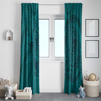 Hawaiian Whales Polynesian Art Motifs Window Curtain Turquoise Color LT03 - Polynesian Pride