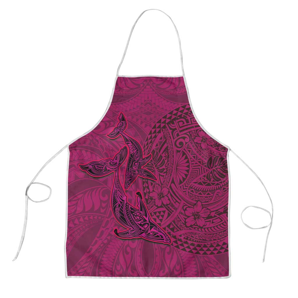 Hawaiian Whales Polynesian Art Motifs Apron Pink Color LT03 Pink - Polynesian Pride
