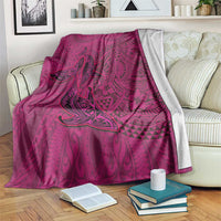 Hawaiian Whales Polynesian Art Motifs Blanket Pink Color LT03 Pink - Polynesian Pride