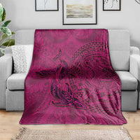 Hawaiian Whales Polynesian Art Motifs Blanket Pink Color LT03 - Polynesian Pride