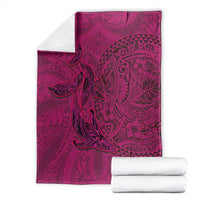 Hawaiian Whales Polynesian Art Motifs Blanket Pink Color LT03 - Polynesian Pride