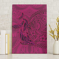 Hawaiian Whales Polynesian Art Motifs Canvas Wall Art Pink Color LT03 Without Frame Pink - Polynesian Pride