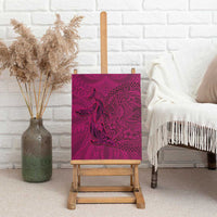 Hawaiian Whales Polynesian Art Motifs Canvas Wall Art Pink Color LT03 - Polynesian Pride