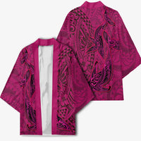 Hawaiian Whales Polynesian Art Motifs Kimono Pink Color LT03 - Polynesian Pride