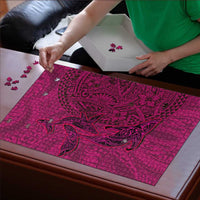 Hawaiian Whales Polynesian Art Motifs Puzzle Pink Color LT03 - Polynesian Pride