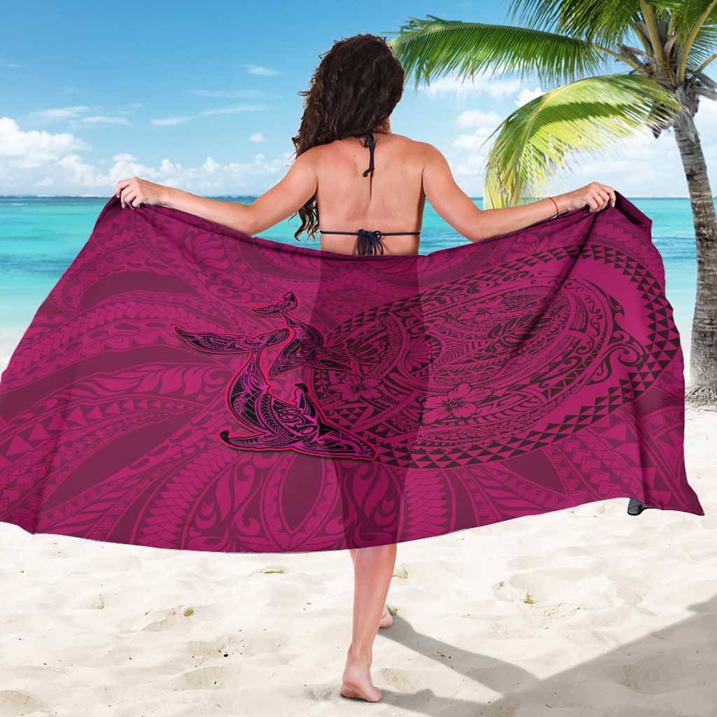 Hawaiian Whales Polynesian Art Motifs Sarong Pink Color LT03 - Polynesian Pride
