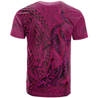 Hawaiian Whales Polynesian Art Motifs T Shirt Pink Color LT03 - Polynesian Pride