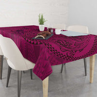 Hawaiian Whales Polynesian Art Motifs Tablecloth Pink Color LT03 - Polynesian Pride