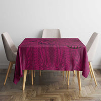 Hawaiian Whales Polynesian Art Motifs Tablecloth Pink Color LT03 - Polynesian Pride